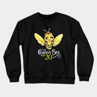 The Queen Bee Is 20 - 20th Birthday Crewneck Sweatshirt